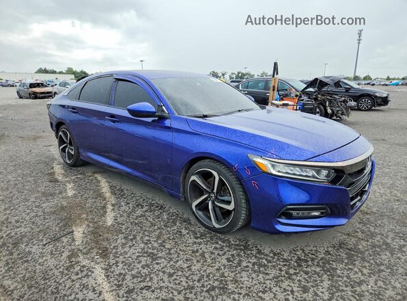 1HGCV1F3XKA008434 2019 HONDA ACCORD Blue Przód prawy