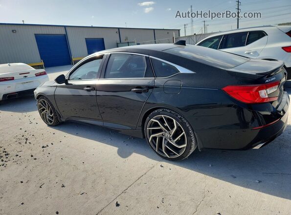 1HGCV1F3XKA023659 2019 HONDA ACCORD Черный Задняя левая четверть