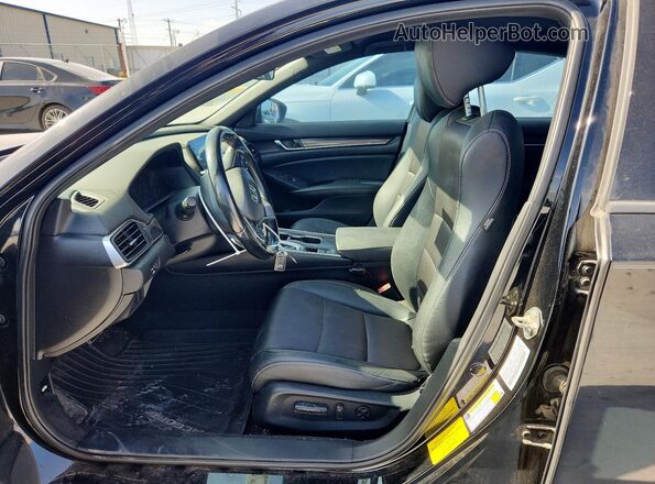 1HGCV1F3XKA023659 2019 HONDA ACCORD Черный Вид салона спереди