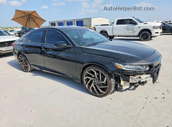 1HGCV1F3XKA023659 2019 HONDA ACCORD Черный Передняя правая четверть