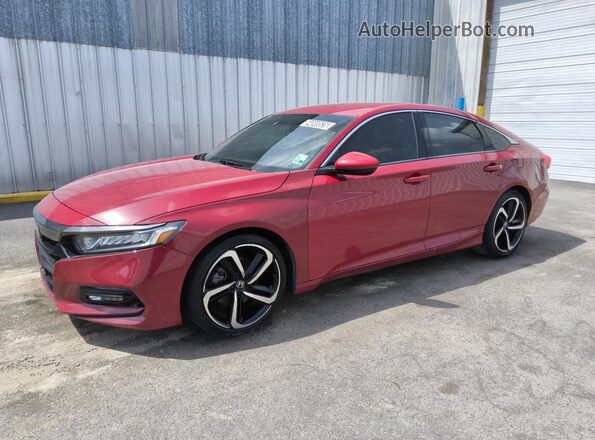 1HGCV1F3XKA072117 2019 HONDA ACCORD Red 