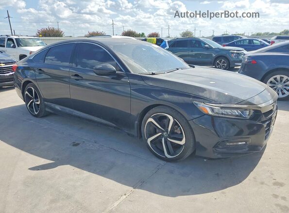 1HGCV1F3XKA103334 2019 HONDA ACCORD Черный Передняя правая четверть