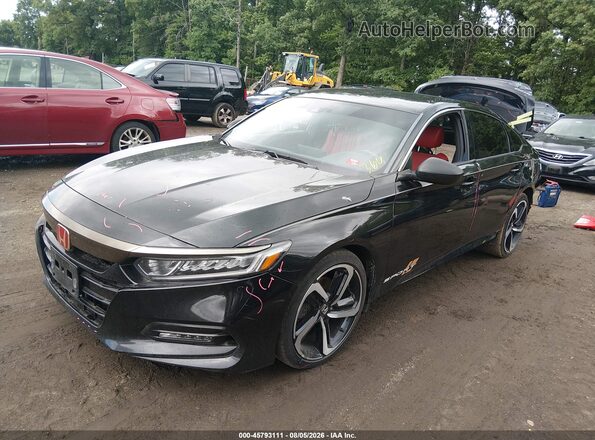 1HGCV1F3XKA103382 2019 HONDA ACCORD Black Front left
