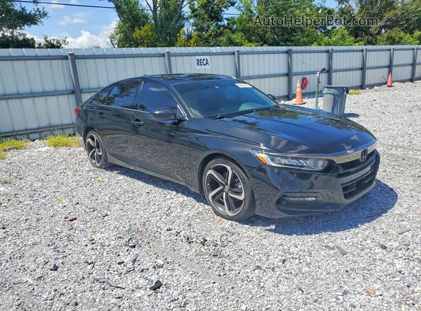 1HGCV1F3XLA139736 2020 HONDA ACCORD Черный Передняя правая четверть