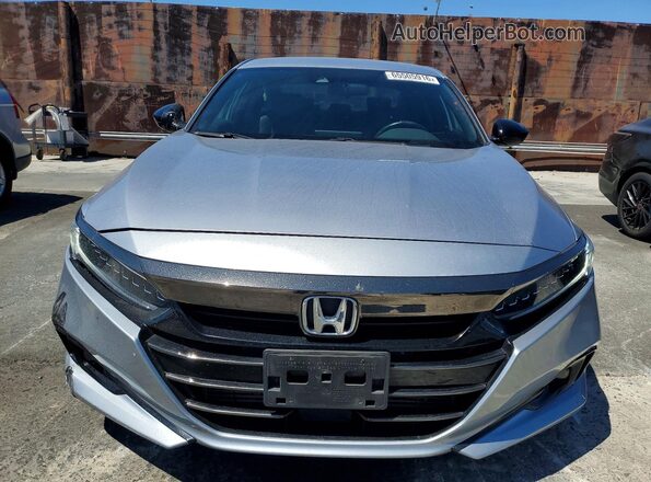 1HGCV1F3XMA072329 2021 HONDA ACCORD Silver Front view
