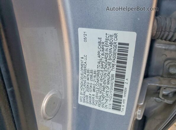 1HGCV1F3XMA078289 2021 HONDA ACCORD Silver Vista del compartimento del motor