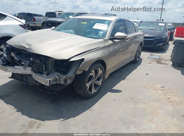1HGCV1F40JA039733 2018 HONDA ACCORD Beige Առջևի ձախ երեք քառորդ տեսարան