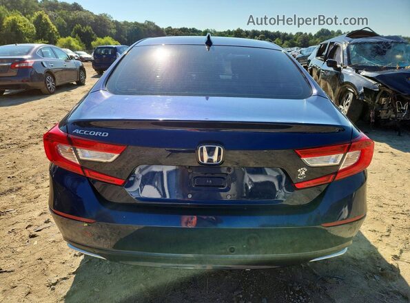 1HGCV1F40KA019032 2019 HONDA ACCORD Blue Вид ззаду