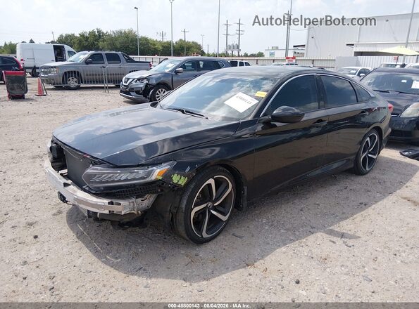 1HGCV1F40MA080299 2021 HONDA ACCORD Black Передня ліва чверть