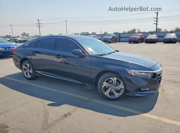1HGCV1F41JA185414 2018 HONDA ACCORD Black Передня права чверть