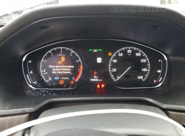 1HGCV1F41JA250374 2018 HONDA ACCORD Black Instrument cluster view