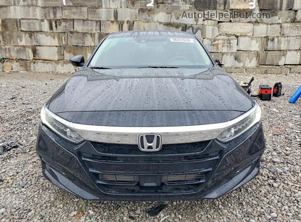 1HGCV1F41JA250374 2018 HONDA ACCORD Black Front view