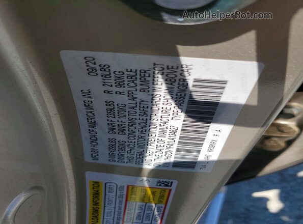 1HGCV1F41LA134627 2020 HONDA ACCORD Золотой Вид подкапотного пространства