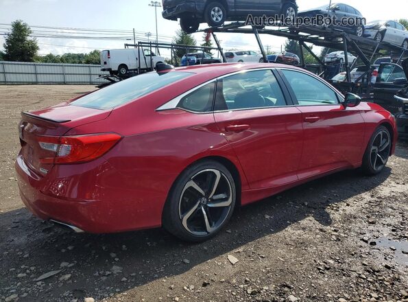 1HGCV1F41MA027501 2021 HONDA ACCORD Красный Задняя правая четверть
