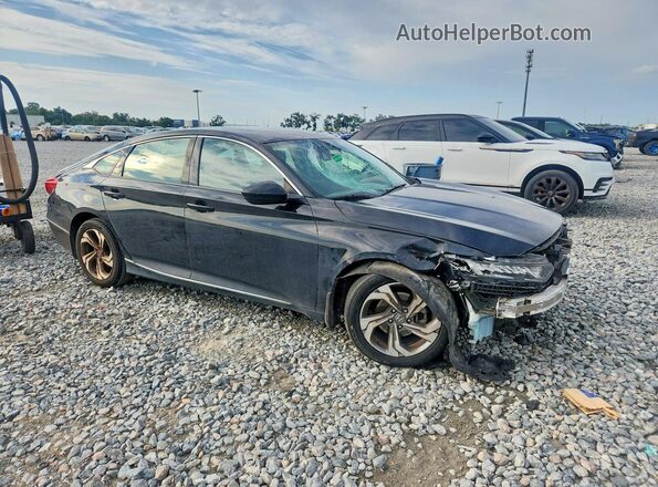 1HGCV1F42JA143785 2018 HONDA ACCORD Black Передня права чверть