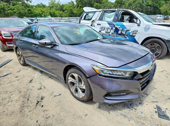 1HGCV1F42KA081841 2019 HONDA ACCORD Серый Передняя правая четверть