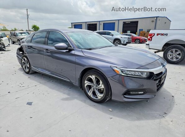 1HGCV1F42KA155324 2019 HONDA ACCORD Gray Delantero derecho