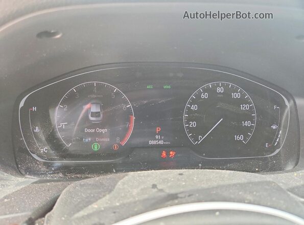 1HGCV1F42KA155324 2019 HONDA ACCORD Gray Vista del cuadro de instrumentos