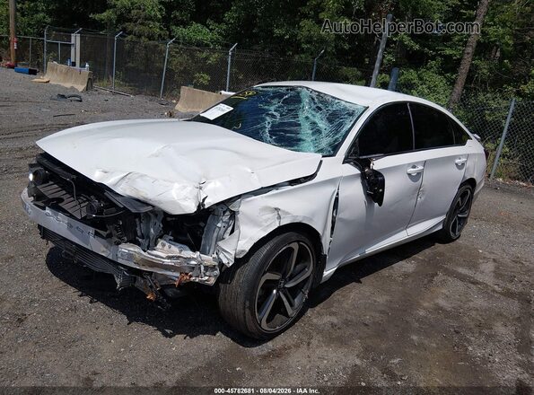 1HGCV1F43MA082967 2021 HONDA ACCORD Белый Передняя левая четверть