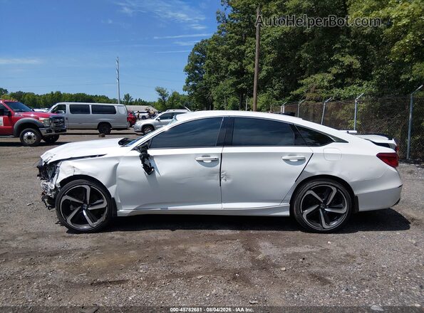 1HGCV1F43MA082967 2021 HONDA ACCORD Белый Вид задней части салона