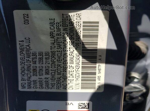 1HGCV1F43NA034340 2022 HONDA ACCORD Gray Vista del compartimento del motor