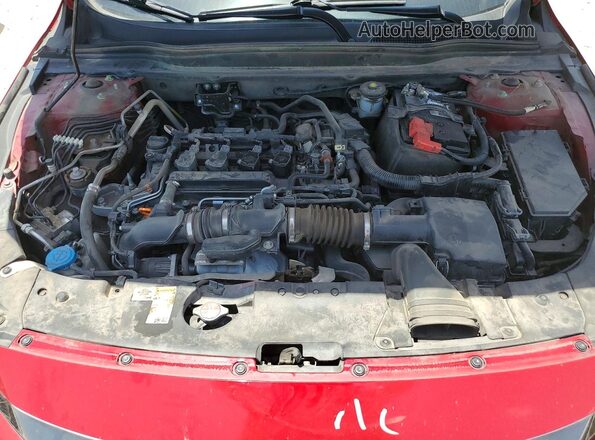 1HGCV1F44MA022907 2021 HONDA ACCORD Красный Вид задней части салона