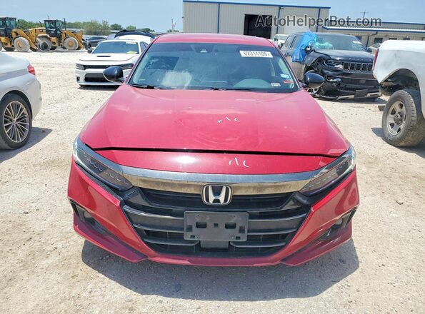 1HGCV1F44MA022907 2021 HONDA ACCORD Красный Вид спереди