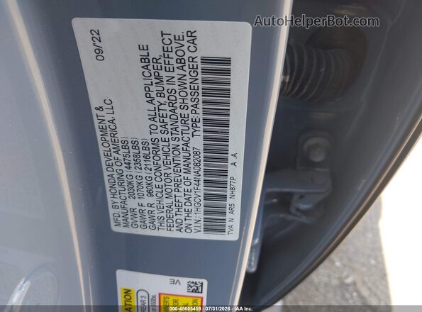1HGCV1F44NA082087 2022 HONDA ACCORD  ძრავის განყოფილების ხედი