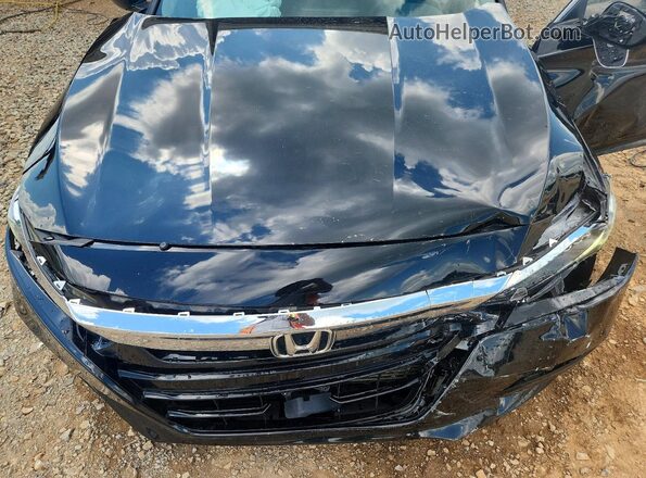 1HGCV1F45JA011443 2018 HONDA ACCORD Black Սալոնի հետևի տեսք