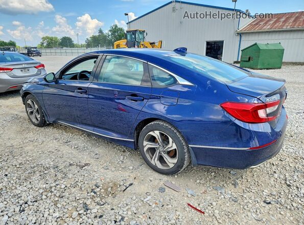 1HGCV1F45JA146051 2018 HONDA ACCORD Blue Trasero izquierdo