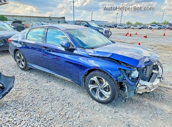 1HGCV1F45JA146051 2018 HONDA ACCORD Blue Delantero derecho