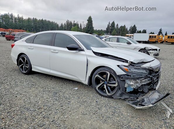 1HGCV1F45MA003668 2021 HONDA ACCORD Белый Передняя правая четверть