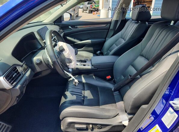 1HGCV1F45MA117900 2021 HONDA ACCORD Синий Вид салона спереди