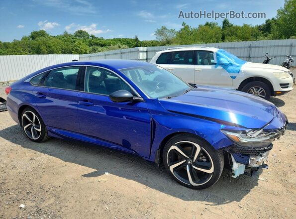 1HGCV1F45MA117900 2021 HONDA ACCORD Синий Передняя правая четверть