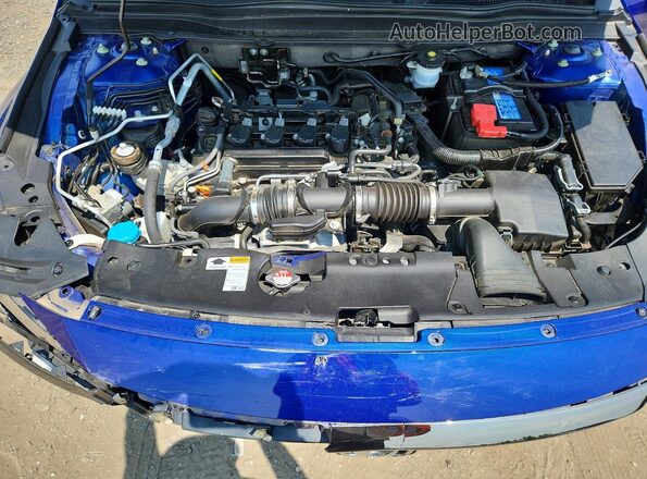 1HGCV1F45MA117900 2021 HONDA ACCORD Синий Вид задней части салона