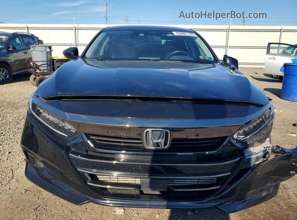 1HGCV1F45NA038762 2022 HONDA ACCORD Black Front view