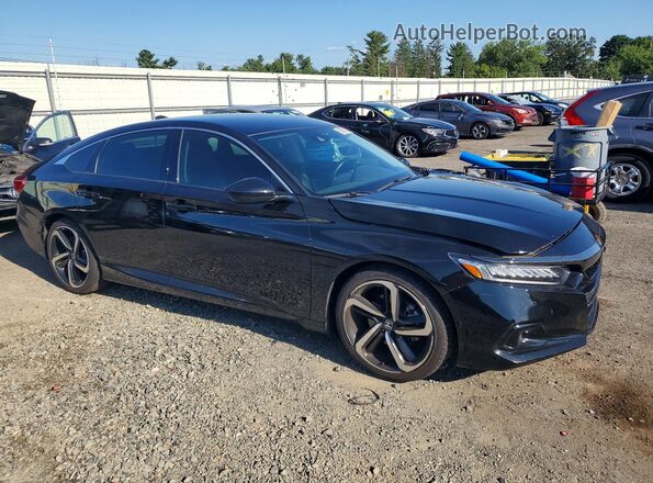 1HGCV1F45NA038762 2022 HONDA ACCORD Black Front right