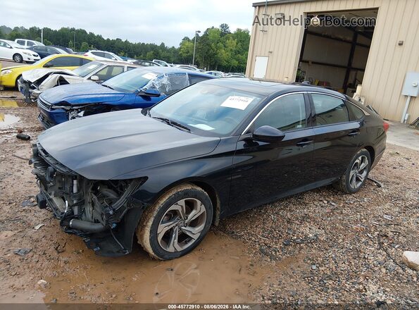 1HGCV1F46JA055564 2018 HONDA ACCORD Black Առջևի ձախ երեք քառորդ տեսարան