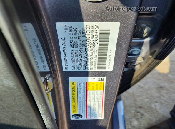 1HGCV1F47KA013373 2019 HONDA ACCORD Gray Вид підкапотного простору