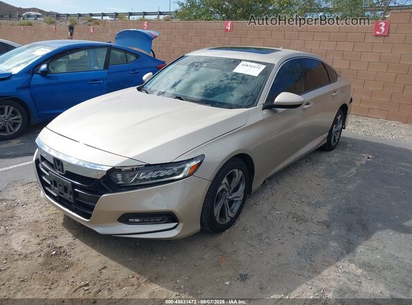 1HGCV1F48JA023618 2018 HONDA ACCORD Gold Առջևի ձախ երեք քառորդ տեսարան
