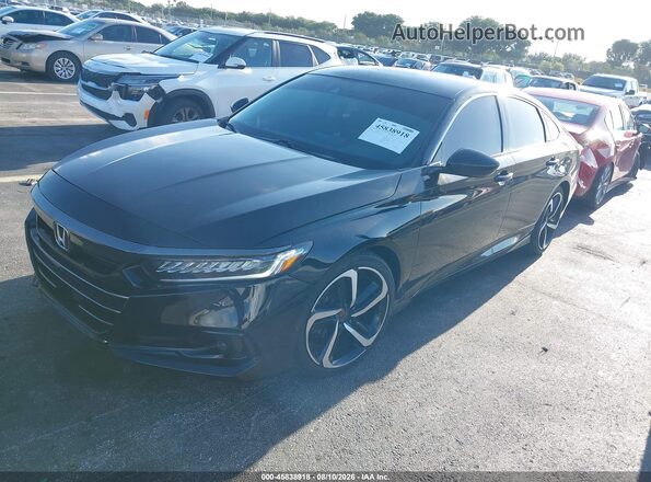 1HGCV1F48NA073554 2022 HONDA ACCORD Black Przód lewy