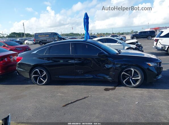 1HGCV1F48NA073554 2022 HONDA ACCORD Black Widok wnętrza z tyłu