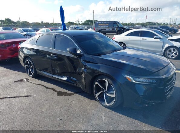 1HGCV1F48NA073554 2022 HONDA ACCORD Black Widok z przodu