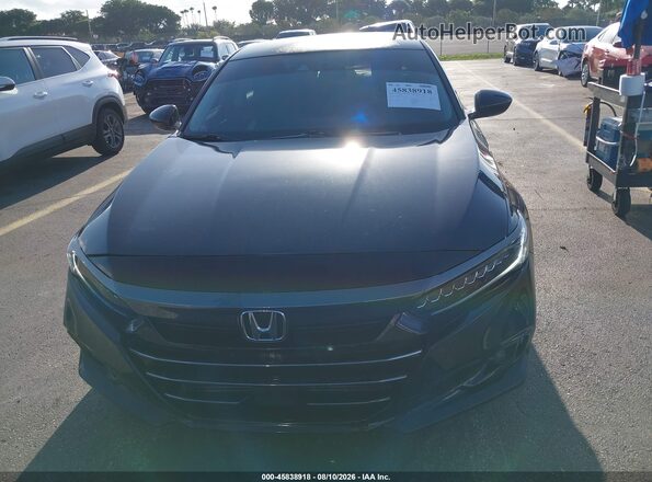 1HGCV1F48NA073554 2022 HONDA ACCORD Black Widok zestawu wskaźników