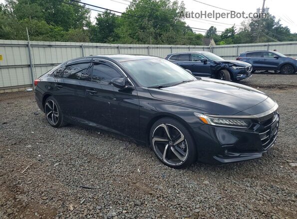 1HGCV1F49MA068667 2021 HONDA ACCORD Black Առջևի աջ