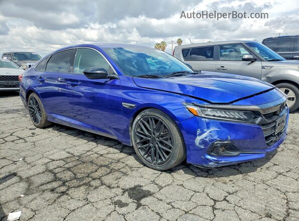 1HGCV1F49MA086070 2021 HONDA ACCORD Blue Delantero derecho