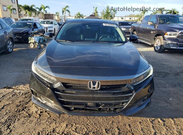 1HGCV1F49NA034942 2022 HONDA ACCORD Black Вид спереду