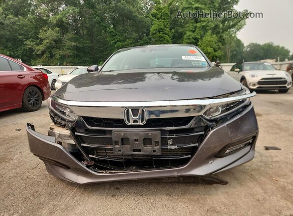 1HGCV1F4XJA054031 2018 HONDA ACCORD Gray წინა ხედი