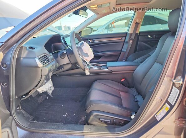 1HGCV1F4XKA060347 2019 HONDA ACCORD Серый Вид салона спереди