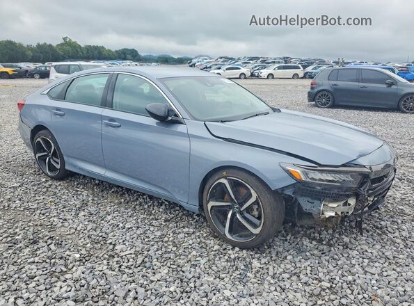 1HGCV1F4XMA077412 2021 HONDA ACCORD Blue Delantero derecho